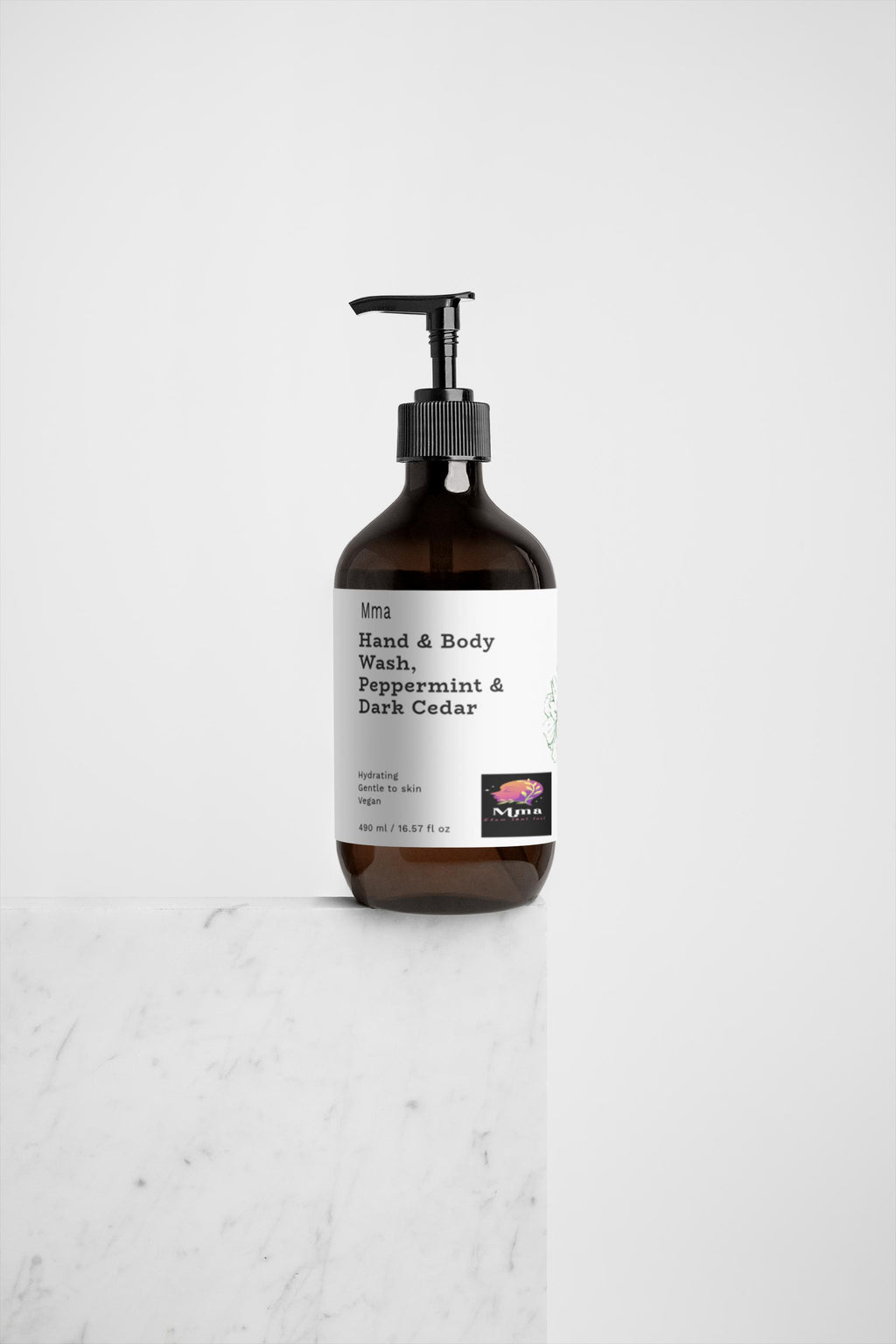 Hand & Body Wash, Peppermint & Dark Cedar